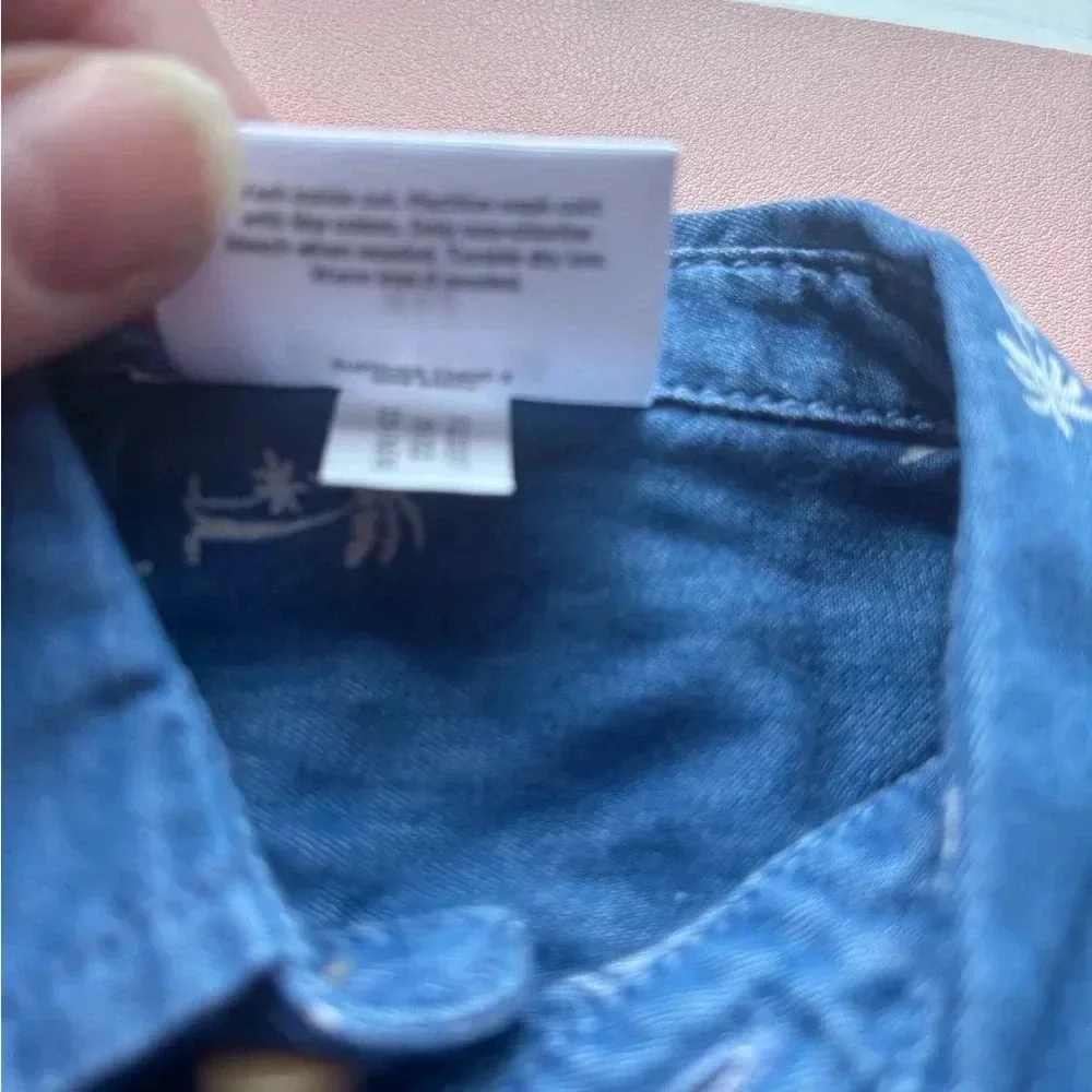 Oshkosh baby Boy Button Down Shirt Shark Print Size 3M
